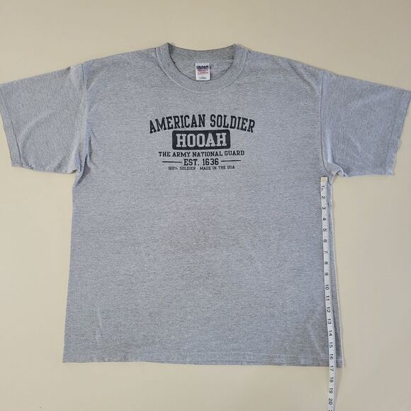 Gildan Activewear Men's Gray Crewneck Army National Guard Graphic T-Shirt - Picture 5 of 11